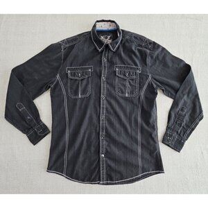 Drill Clothing Company Shirt Men's Size Small Black Long Sleeve Grungecore Y2K